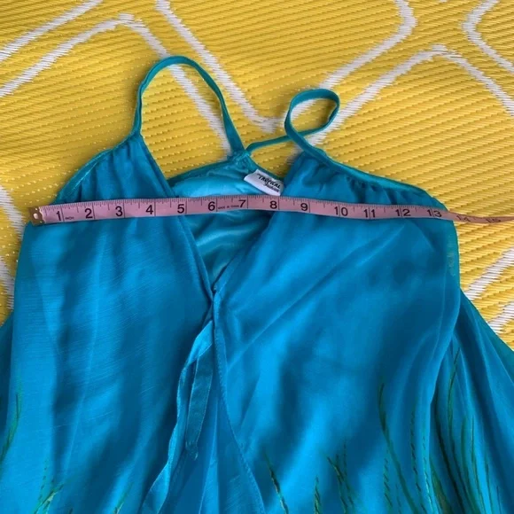 Indian Tropical Bohemian‎ Blue Dress Peacock Print - Picture 8 of 16